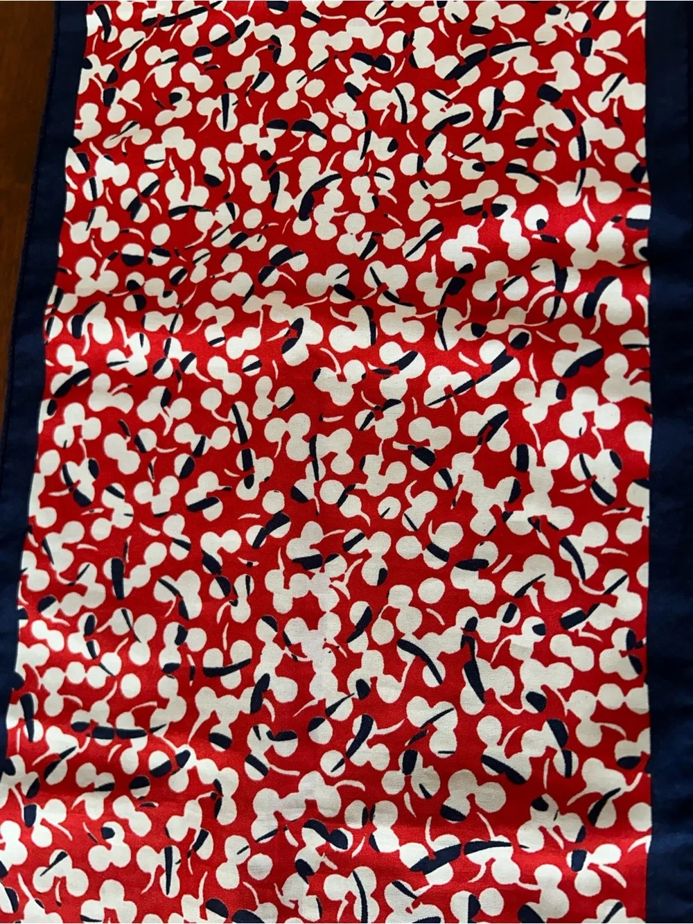 Red, Navy & White Patterned Women's Scarf 10“ x 51“